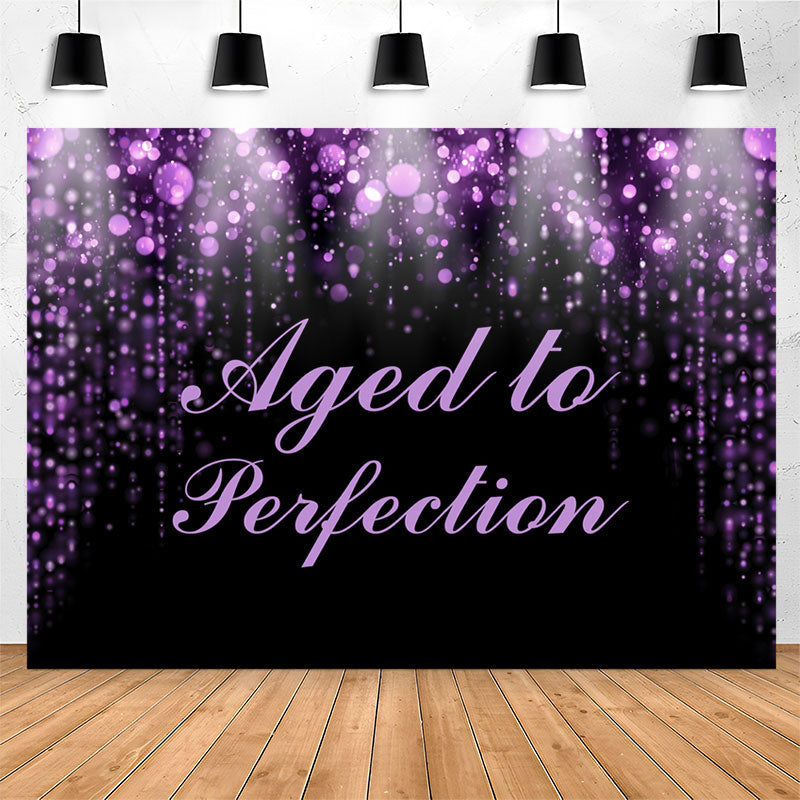Lofaris Aged To Perfection Purple Bokeh Birthday Backdrop