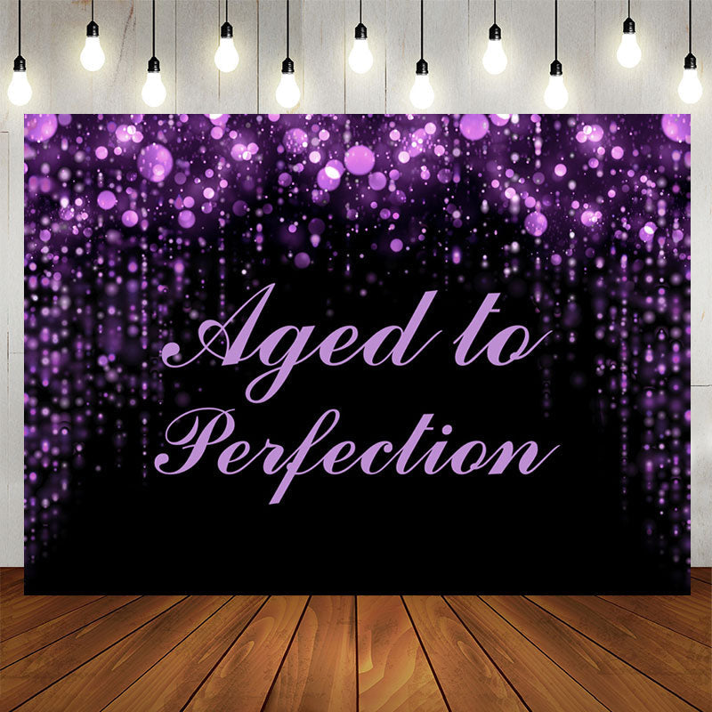 Lofaris Aged To Perfection Purple Bokeh Birthday Backdrop