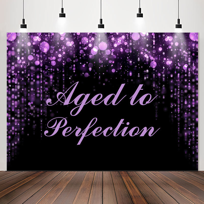 Lofaris Aged To Perfection Purple Bokeh Birthday Backdrop
