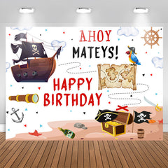 Lofaris Ahoy Mateys Pirate Theme Birthday Backdrop For Boys