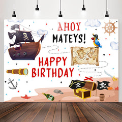 Lofaris Ahoy Mateys Pirate Theme Birthday Backdrop For Boys