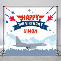 Lofaris Air Show Plane City Custom 3rd Birthday Backdrop