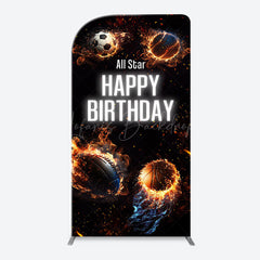 Lofaris All Star Balls Fire Sports Arch Birthday Backdrop