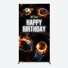 Lofaris All Star Balls Fire Sports Arch Birthday Backdrop
