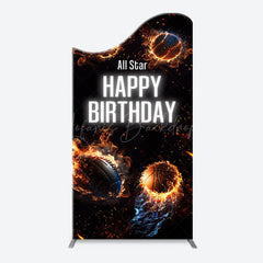 Lofaris All Star Balls Fire Sports Arch Birthday Backdrop