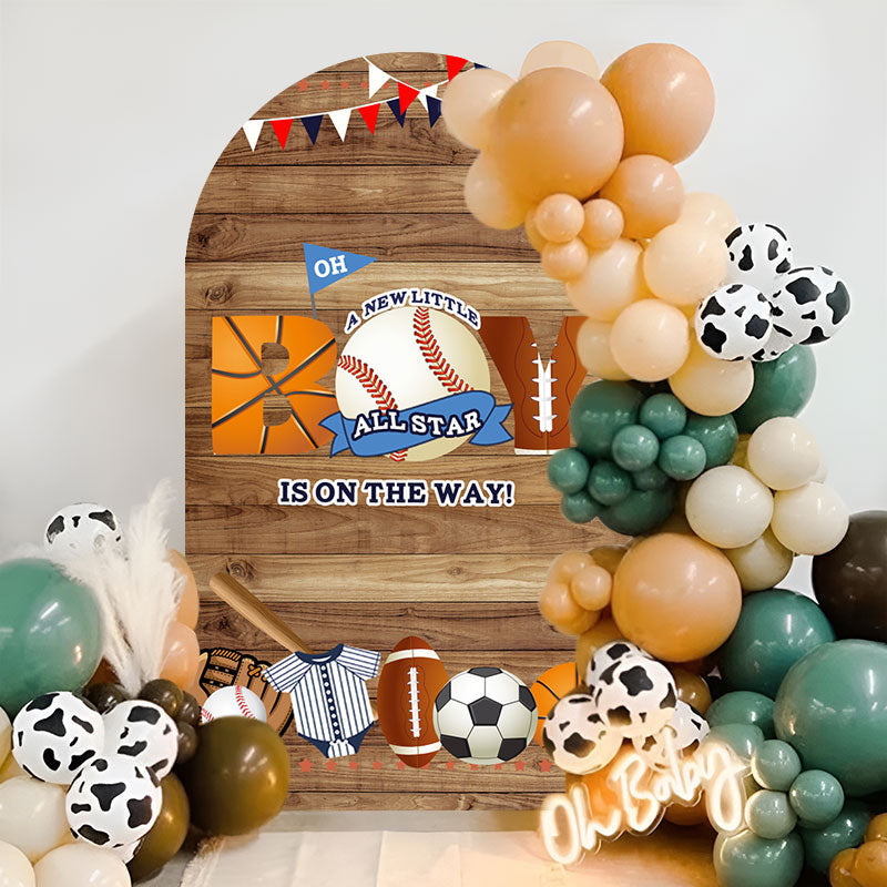 Lofaris All Star Sport Ball Wooden Baby Shower Arch Backdrop