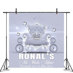 Lofaris All White Affair Sofa Crown Custom Party Backdrop