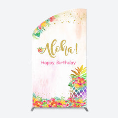 Lofaris Aloha Floral Pineapple Arch Backdrop For Birthday