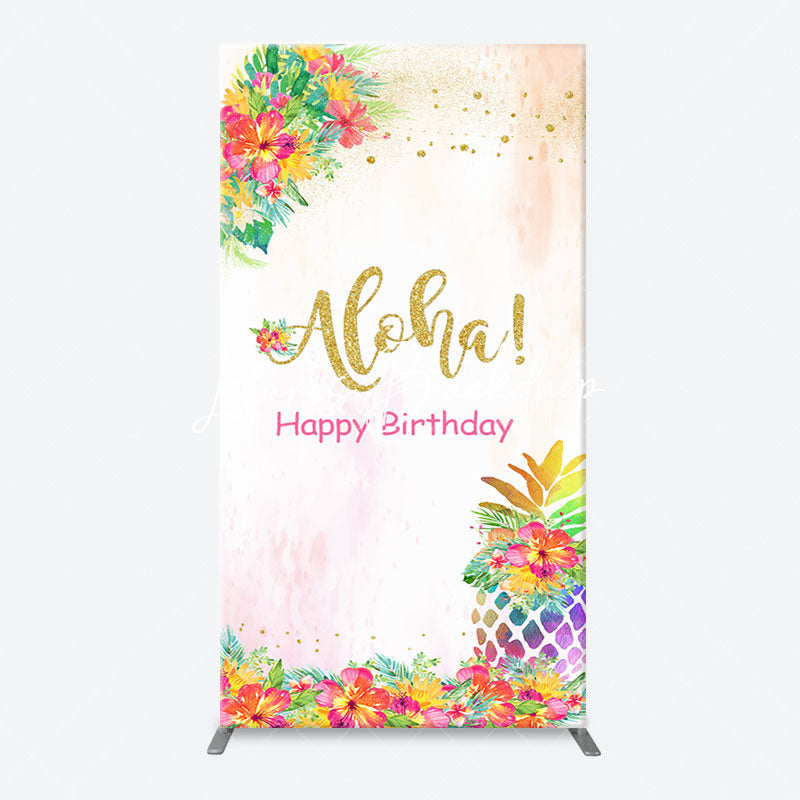 Lofaris Aloha Floral Pineapple Arch Backdrop For Birthday