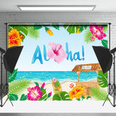 Lofaris Aloha Monstera Floral Sandy Beach Summer Backdrop