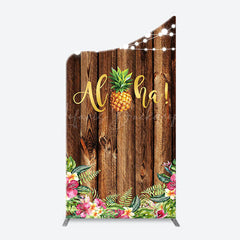 Lofaris Aloha Pineapple Brown Wooden Arch Summer Backdrop