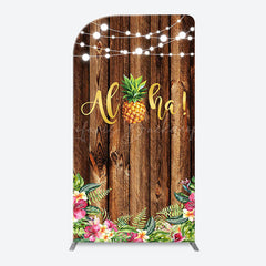 Lofaris Aloha Pineapple Brown Wooden Arch Summer Backdrop