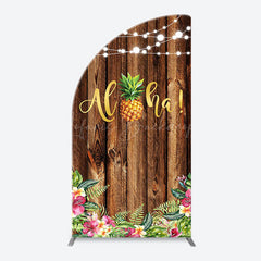 Lofaris Aloha Pineapple Brown Wooden Arch Summer Backdrop