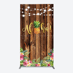 Lofaris Aloha Pineapple Brown Wooden Arch Summer Backdrop