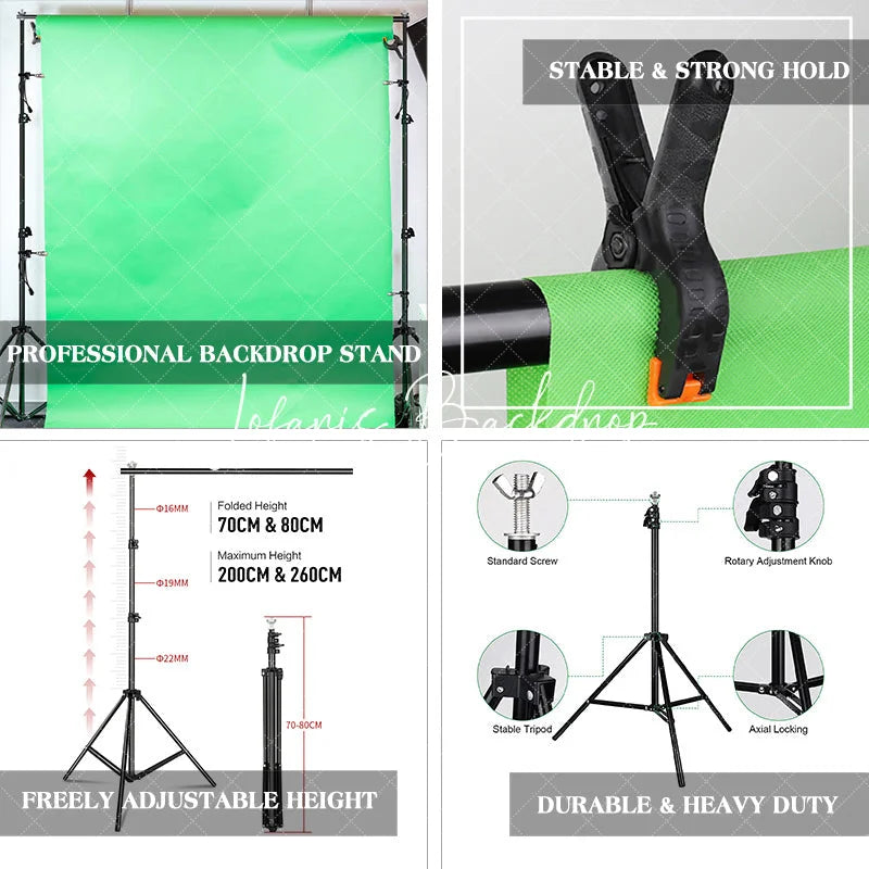 Lofaris Metal 10x6.5ft/3x2m Adjustable Backdrop Stand with Clips