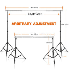 Lofaris Metal 6.5x10ft/2x3m Adjustable Backdrop Stand with Clips