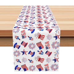 Lofaris Ameican Flag Sparkle Independence Day Table Runner