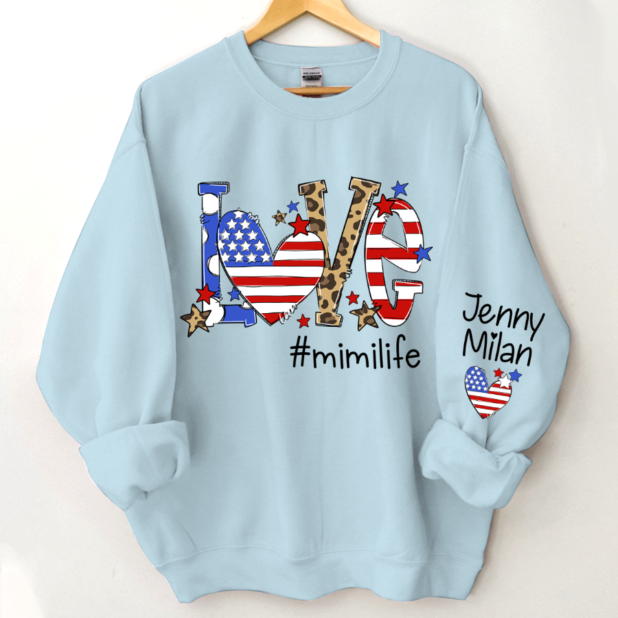 Lofaris America Flag Love Mimi Life And Kids CTH01 Sweatshirt