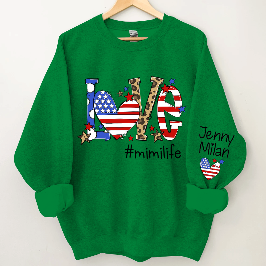 Lofaris America Flag Love Mimi Life And Kids CTH01 Sweatshirt