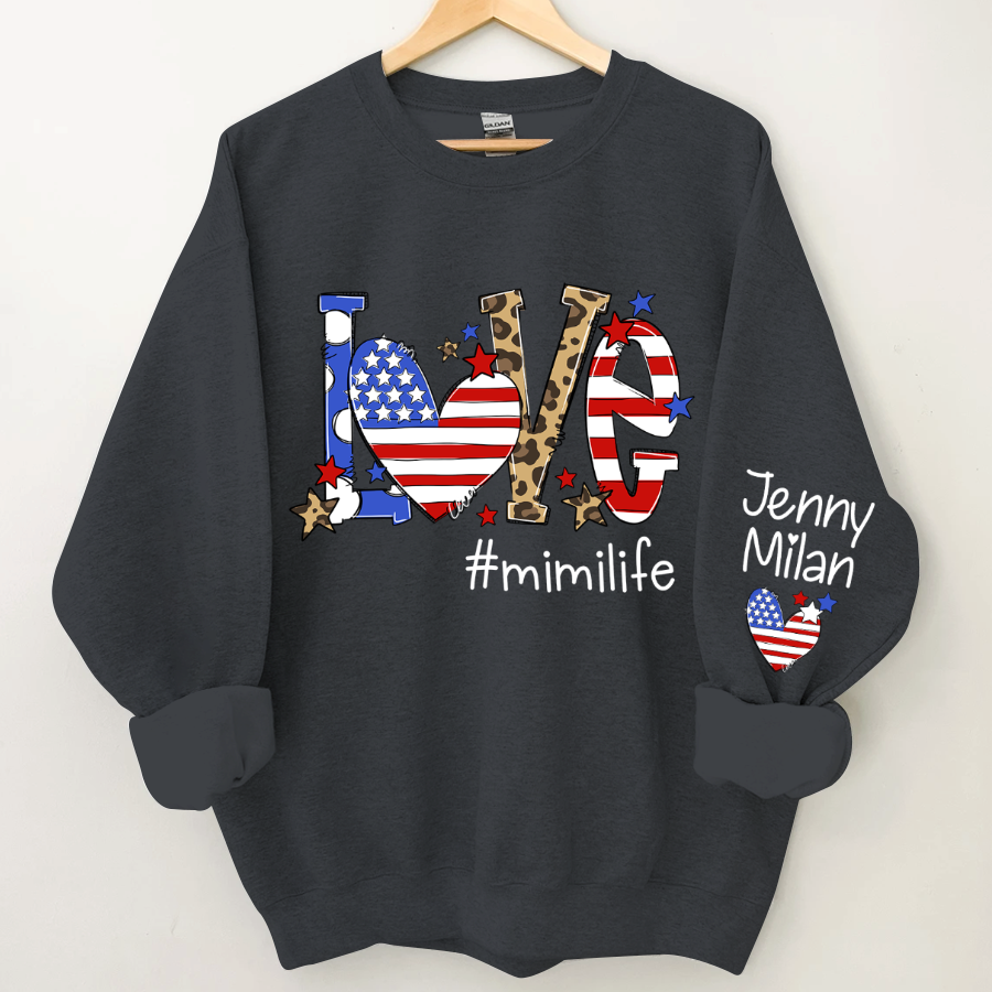 Lofaris America Flag Love Mimi Life And Kids CTH01 Sweatshirt