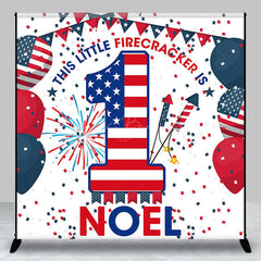 Lofaris American Flag Balloons Custom 1st Birthday Backdrop