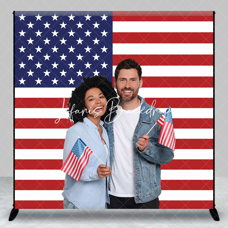 Lofaris American Flag Custom Photo Independence Day Backdrop
