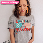 Lofaris American Flag Glasses Grandma And Kids T - Shirt