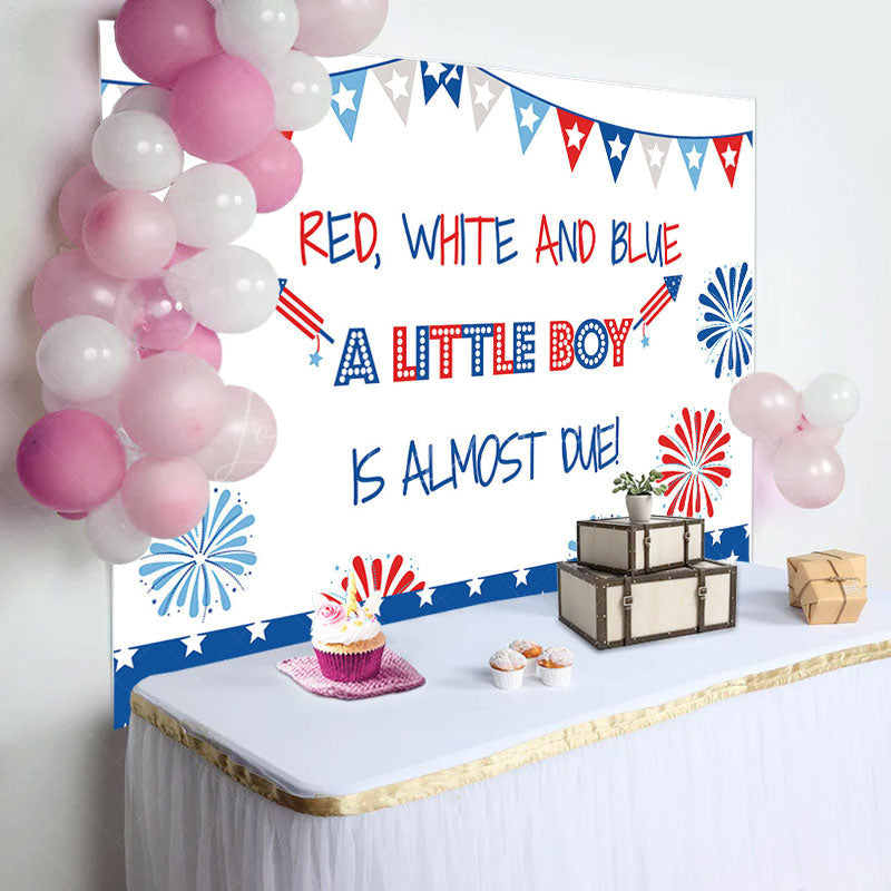 Lofaris American Flag Little Boy Baby Shower Party Backdrop