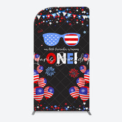 Lofaris American Flag Stars Glasses Arch 1st Birthday Backdrop