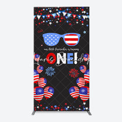 Lofaris American Flag Stars Glasses Arch 1st Birthday Backdrop