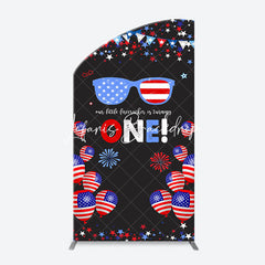 Lofaris American Flag Stars Glasses Arch 1st Birthday Backdrop