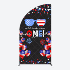 Lofaris American Flag Stars Glasses Arch 1st Birthday Backdrop