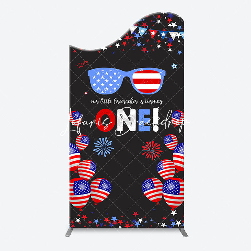 Lofaris American Flag Stars Glasses Arch 1st Birthday Backdrop