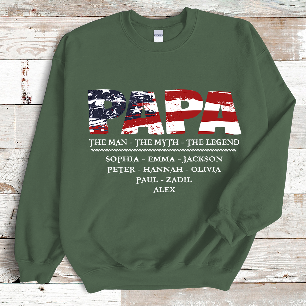 Lofaris American Papa The Man Myth Legend Sweatshirt