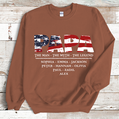 Lofaris American Papa The Man Myth Legend Sweatshirt