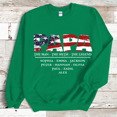 Lofaris American Papa The Man Myth Legend Sweatshirt
