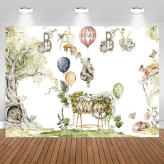 Lofaris Animals Spring Trees Leaves Cradle Baby Shower Backdrop
