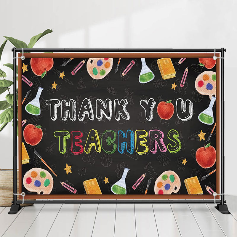 Lofaris Apple Blackboard Teacher Appreciation Week Backdrop