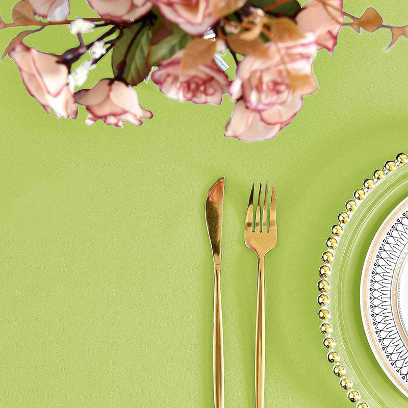 Lofaris Apple Green 150 GSM Polyester Rectangle Tablecloth