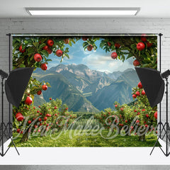 Lofaris Apple Orchard Arch Mountain Spring Photo Backdrop