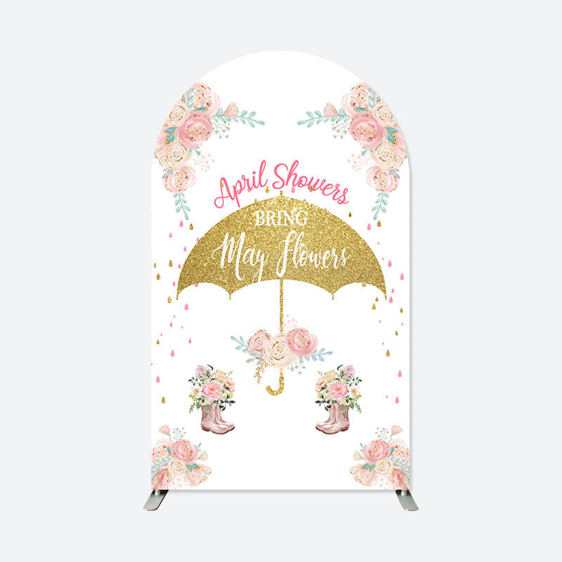 Lofaris April Showers May Flowers Baby Shower Arch Backdrop