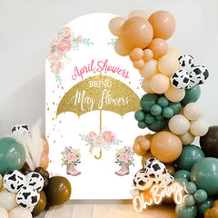 Lofaris April Showers May Flowers Baby Shower Arch Backdrop