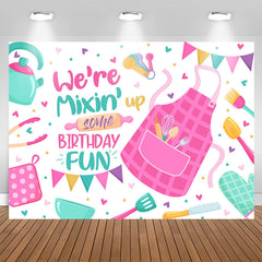 Lofaris Apron Mixing up Some Birthday Fun Backdrop For Kids