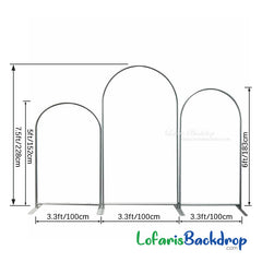 Solid Color Double-sided Set of 3 Arch Backdrop Kit