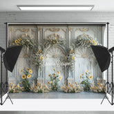 Lofaris Arch Floral White Luxury Retro Wall Wedding Backdrop