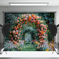 Lofaris Arch Flowers Green Space Wedding Backdrop For Event