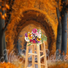Lofaris Arch Orange Leaves Brunch Autumn Backdrop For Photo