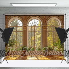 Lofaris Arched Window Green Plants Indoor Spring Backdrop