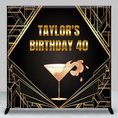 Lofaris Art Deco Champagne Fizz Custom 40th Birthday Backdrop