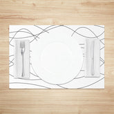 Lofaris Artistic Black White Wavy Lines Set Of 4 Placemats